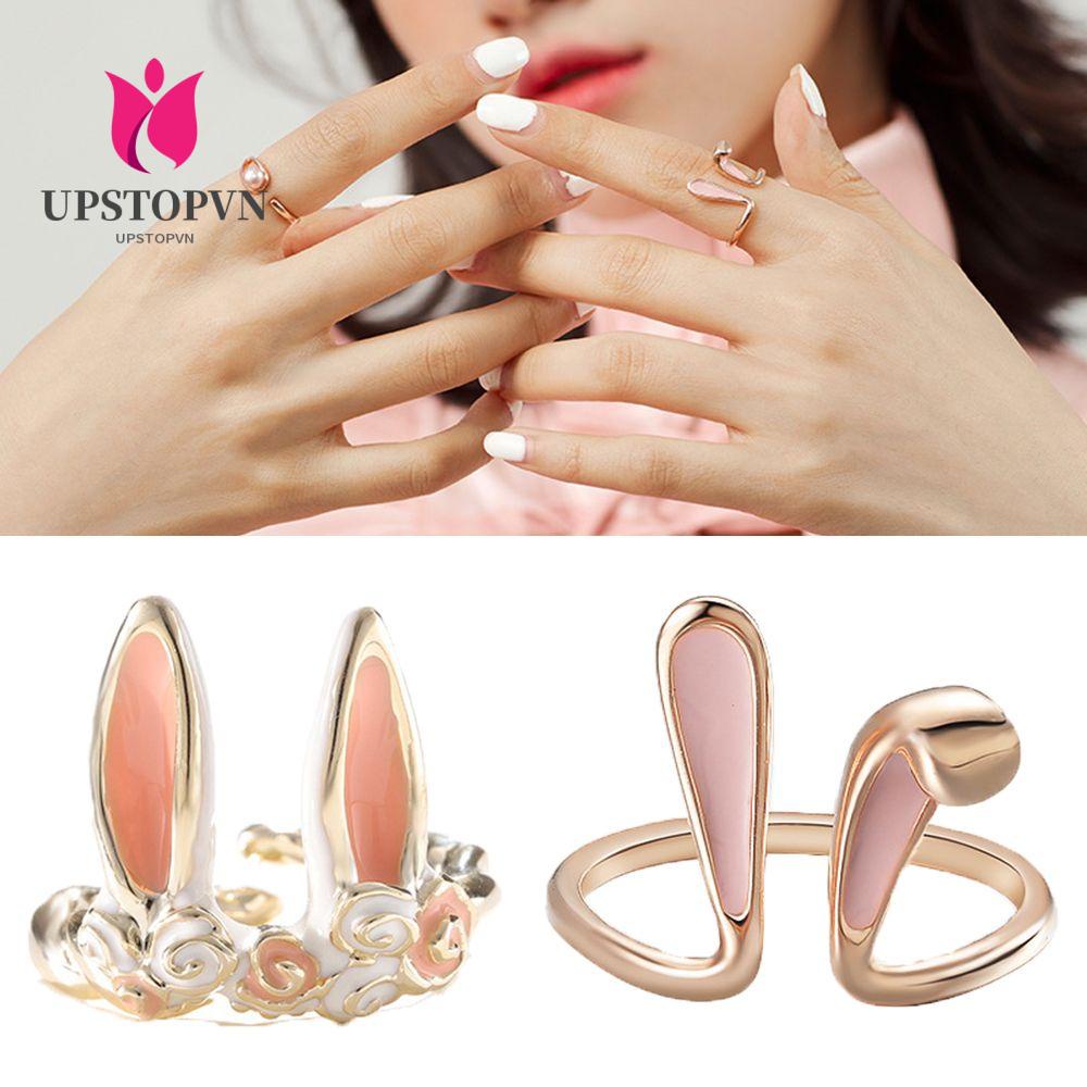 UPSTOPVN Sweet Cute Rabbit Open Rings For Women Finger Cuff Jewelry Girls Gifts