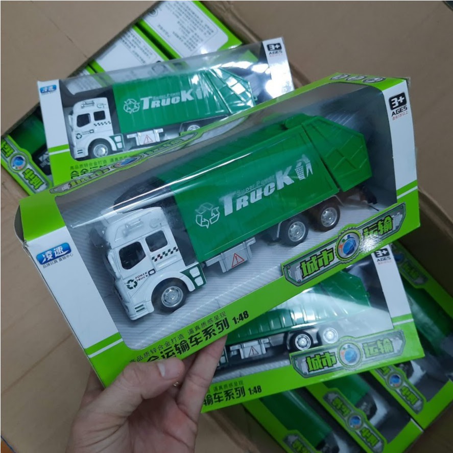 Xe ô tô rác mini chạy cót tỉ lệ 1:48 đồ chơi trẻ em