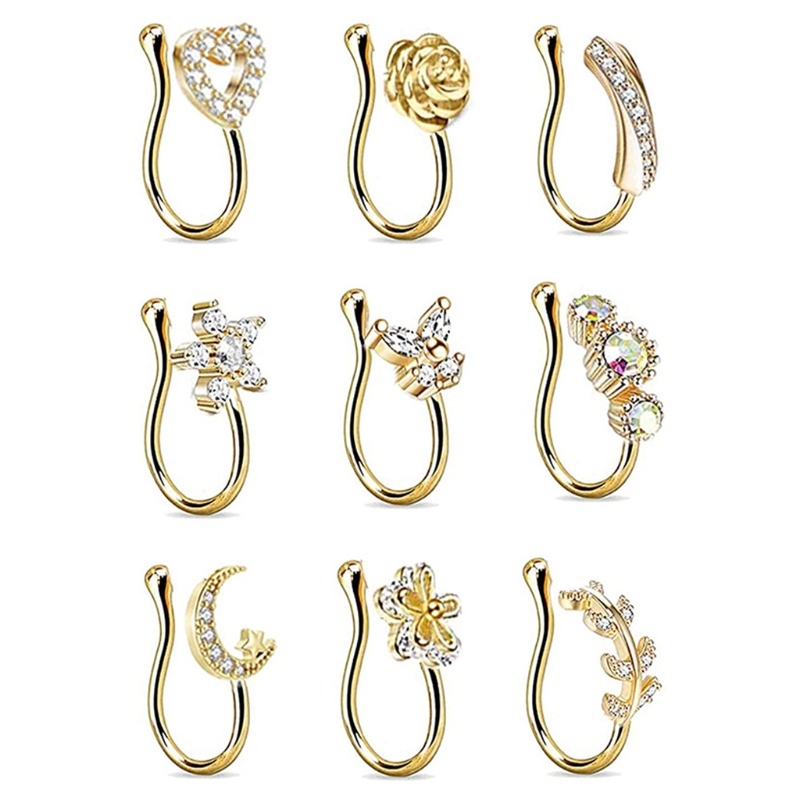 Set 9 khuyên mũi nhiều kiểu dáng thời trang | BigBuy360 - bigbuy360.vn