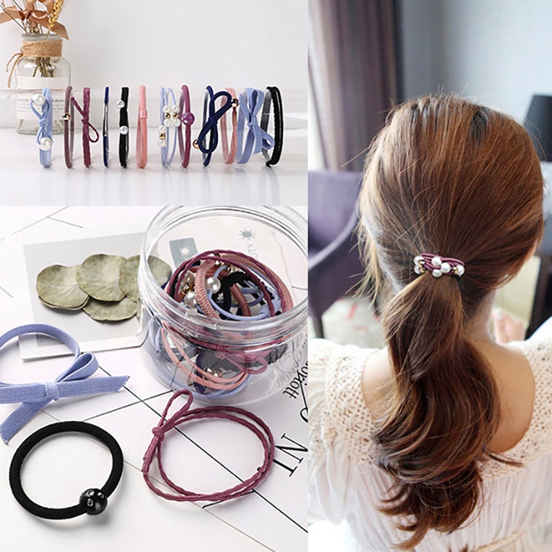 Set 12 Dây Cột Tóc Xinh Xắn Thời Trang Theo Phong Cách Hàn Quốc Cho Bé Gái