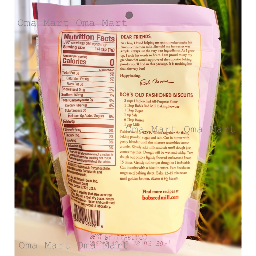 Bột nở Bob's red mill 397g ( date: 26.10.2023)