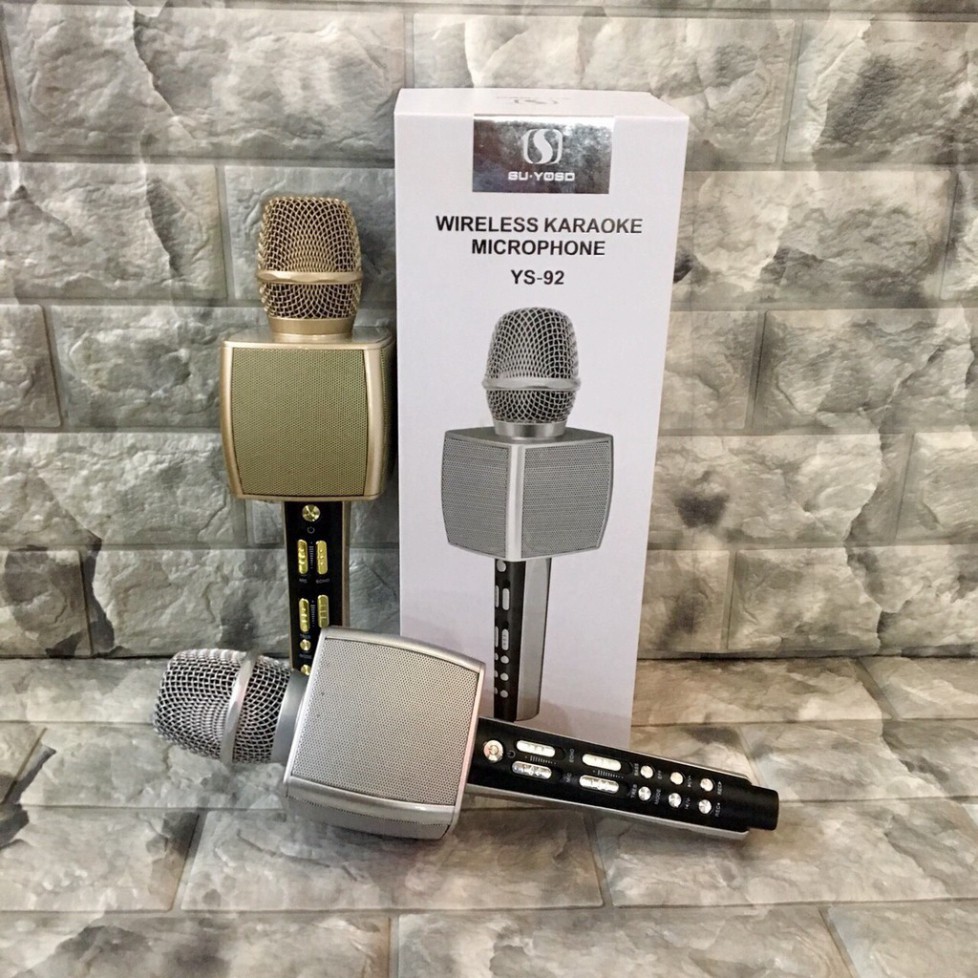 Mic karaoke ys92 kiêm bluetooth karaoke di động dùng làm loa trợ giảng , âm thanh to rõ ràng , mic hát nhẹ ♥️♥️