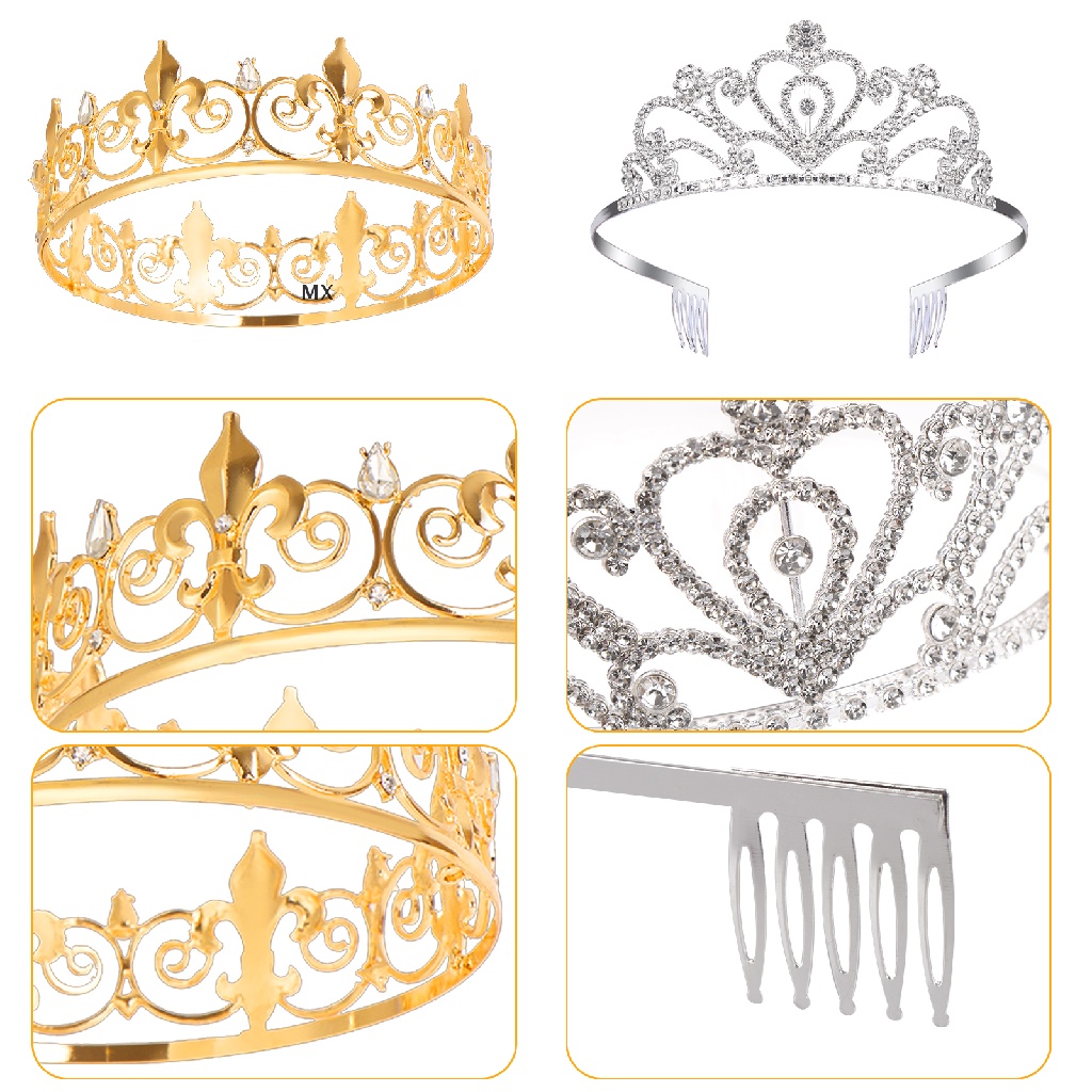 Bộ Vương Miện Và Vương Miện King and Queen Lấp Lánh mingxuan2