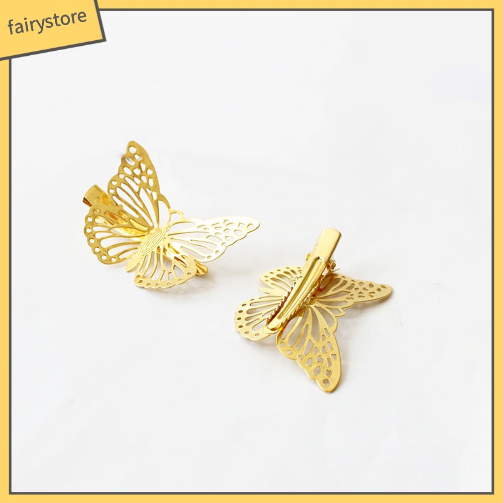 Kẹp tóc kim loại hình bướm bắt mắt thời trang cổ điển