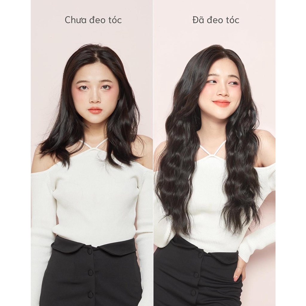 Tóc Kẹp 3 dải sóng nước hàng đẹp giống tóc thật 100%
