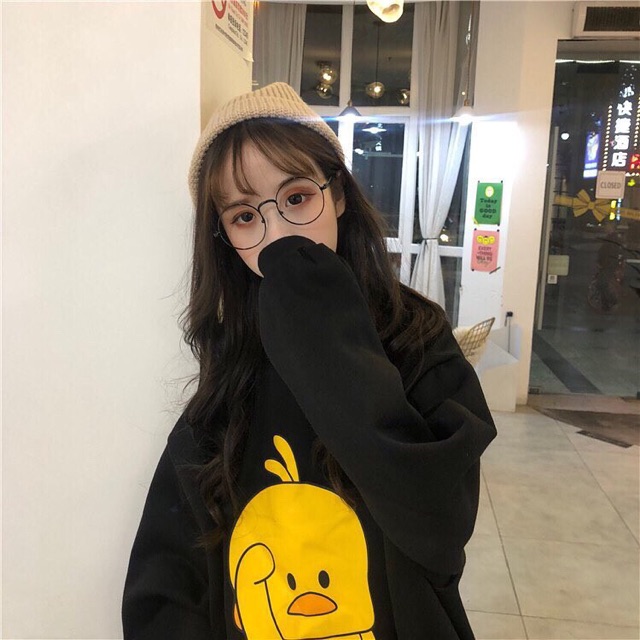 Áo nỉ bông sweater vịt vàng form rộng ulzzang hàn quốc