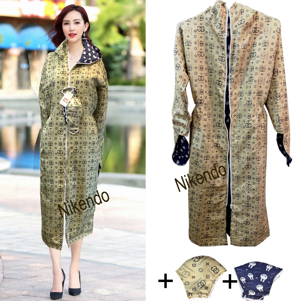 Áo choàng chống nắng toàn thân 2 mặt kèm khẩu trang | BigBuy360 - bigbuy360.vn