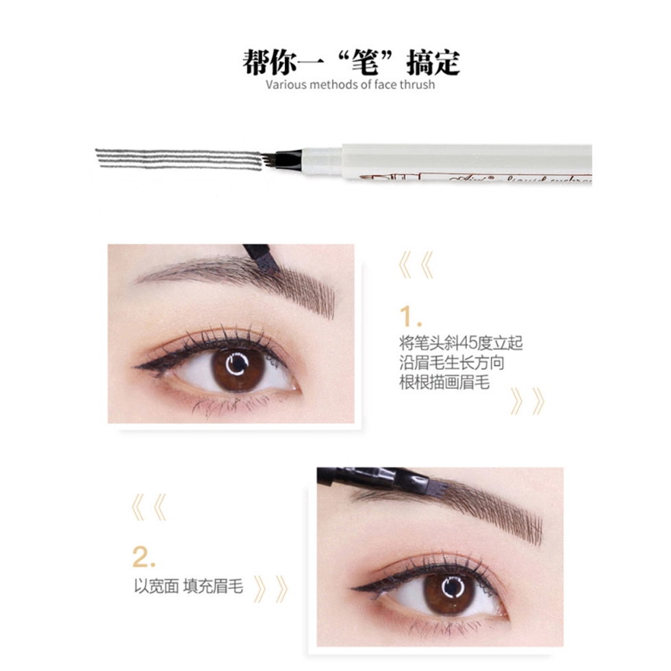 Bút kẻ lông mày dạng lỏng tự nhiên không dễ phai nhiều màu sắc tùy chọn | BigBuy360 - bigbuy360.vn