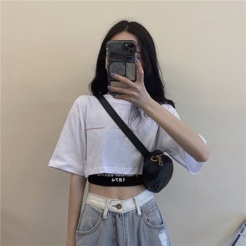 Set Áo Thun Tay Ngắn Plus Size + Áo Tank Top Màu Trắng Thời Trang Mùa Hè Cho Phái Nữ