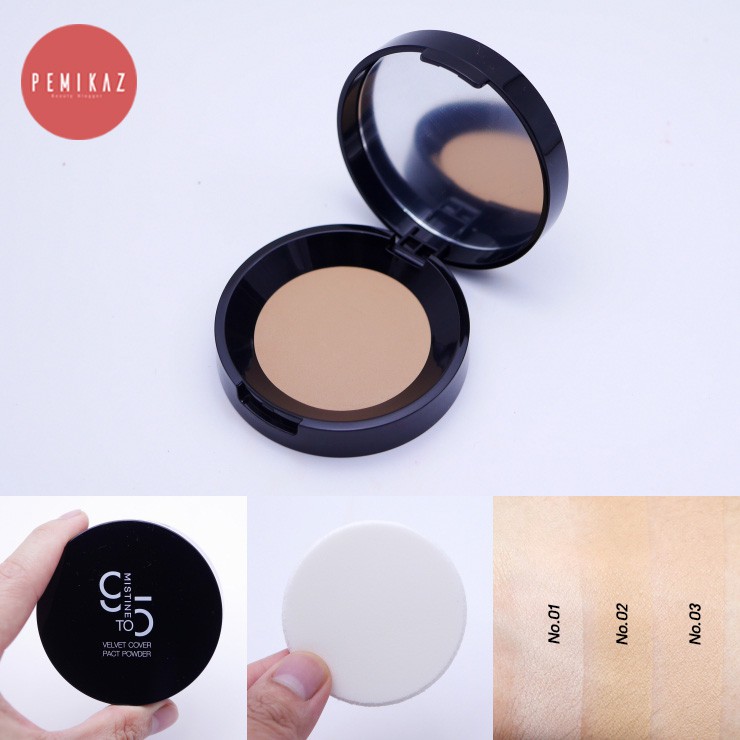 PHẤN NỀN KHÔNG THẤM NƯỚC MISTINE 9TO5 VELVET COVER PACT POWDER CHÍNH HÃNG - 3507