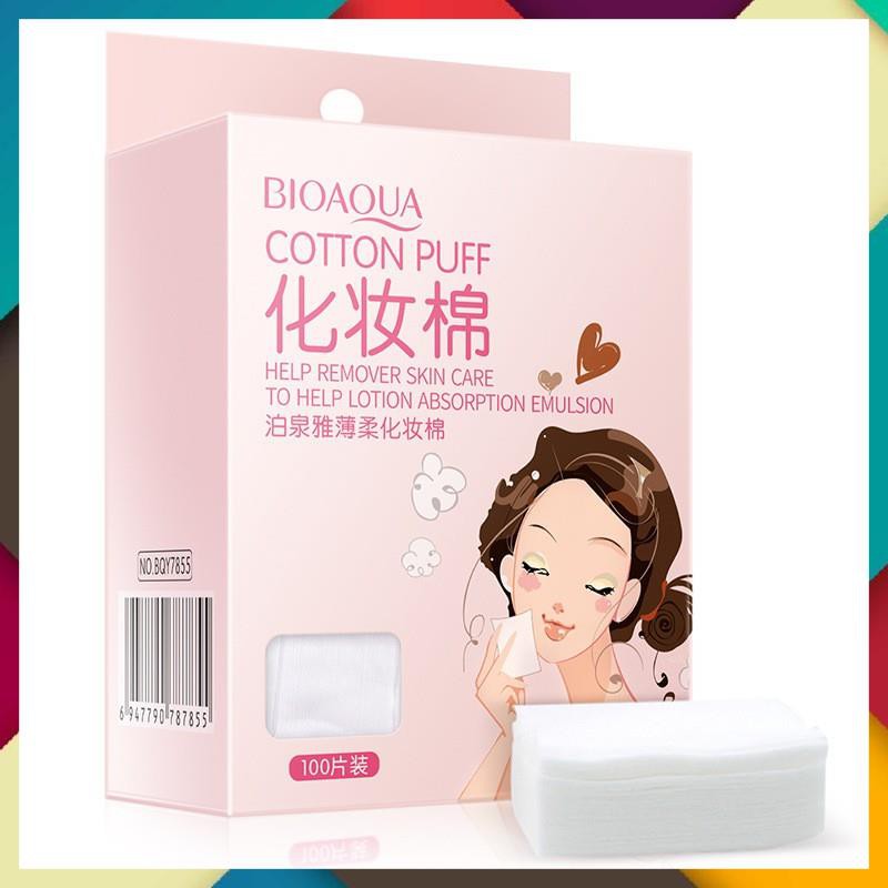 Bông Tẩy Trang Cotton Bioaqua Hộp 200 Miếng Đa Năng Mềm Mịn Thấm Hút Tốt Giúp Tẩy Trang Nhanh Sạch Tiết Kiệm Thời Gian