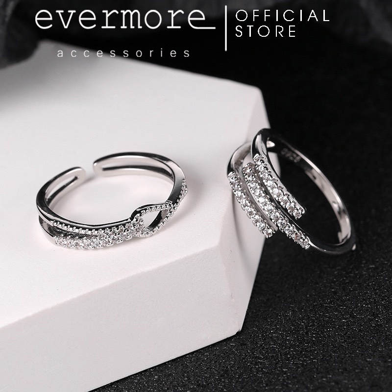 Nhẫn bạc EVERMORE, nhẫn bạc 3 gạch đá sáng tạo Hachi Hachi - N049