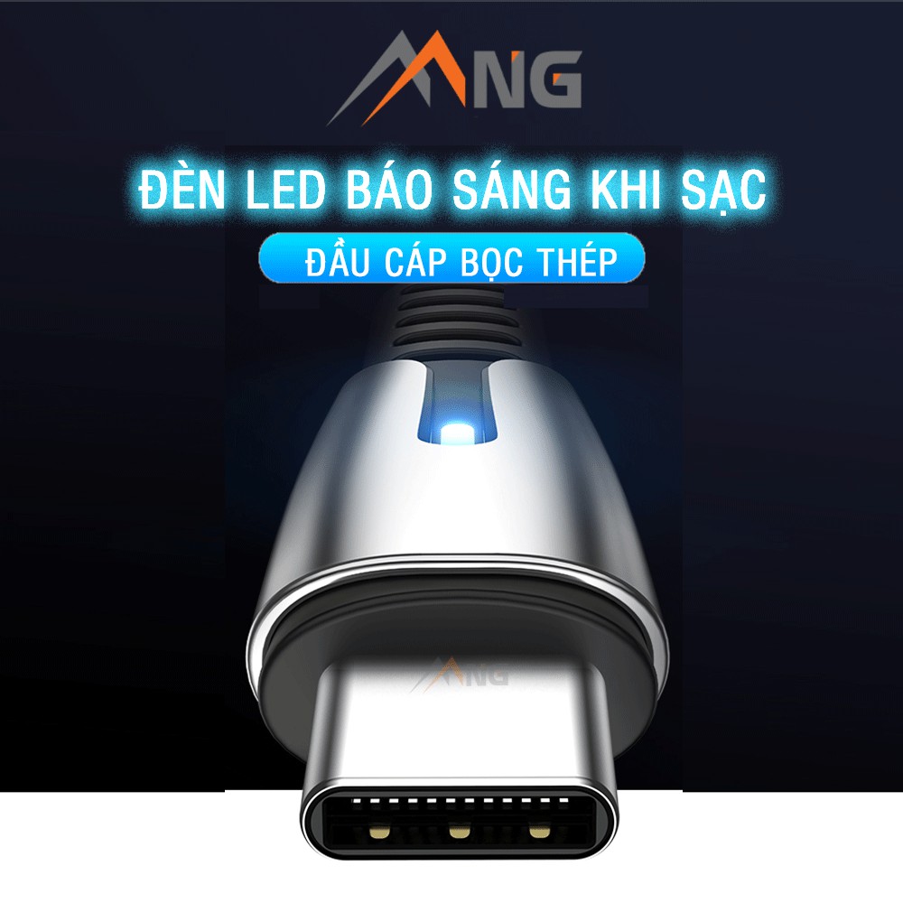 Cáp sạc nhanh TypeC Rockspace M2 dành cho điện thoại android Samsung,...,Hàng chính hãng bảo hành 12 tháng