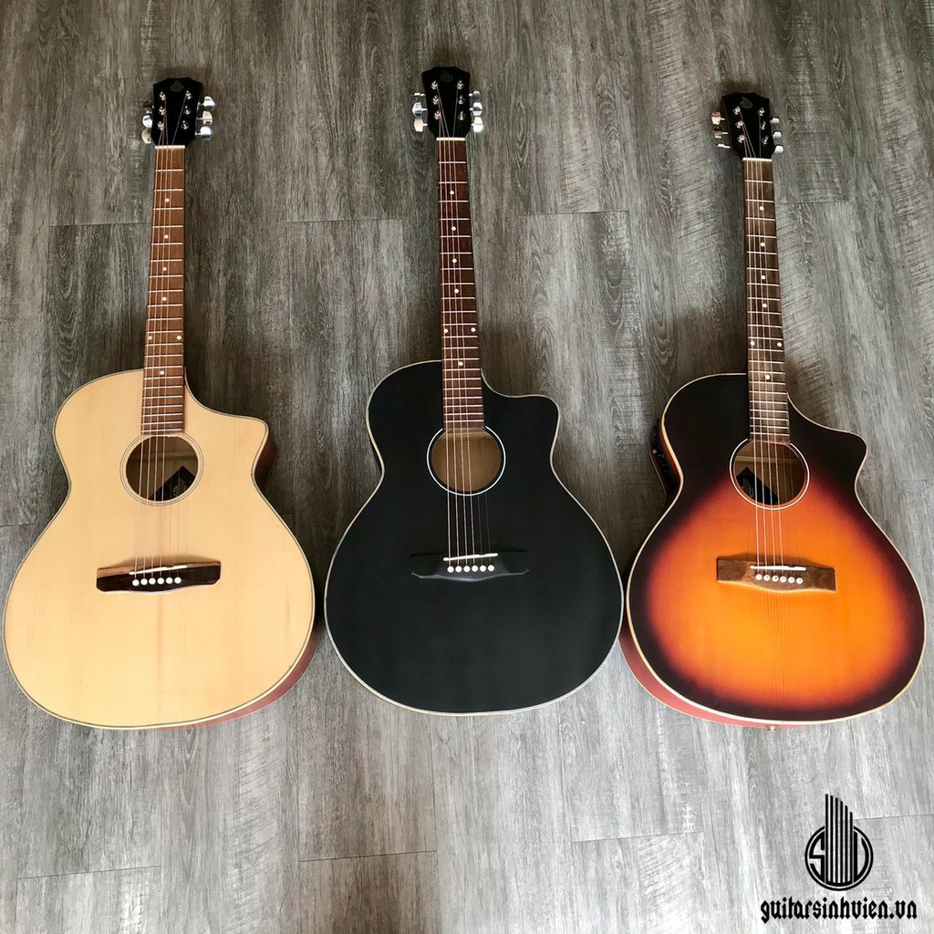 Đàn guitar acoustic tập chơi SV-A1 có ty chỉnh cần - Mặt gỗ thông nguyên tấm - Tặng 7 phụ kiện - Bảo hành 1 năm