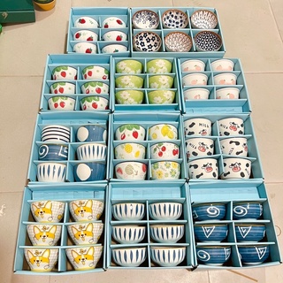 Bộ 6 bát ăn cơm gia đình có hộp quà, quà tặng sinh nhật, chén bát ăn cơm nhiều màu, chén sứ kiểu Nhật