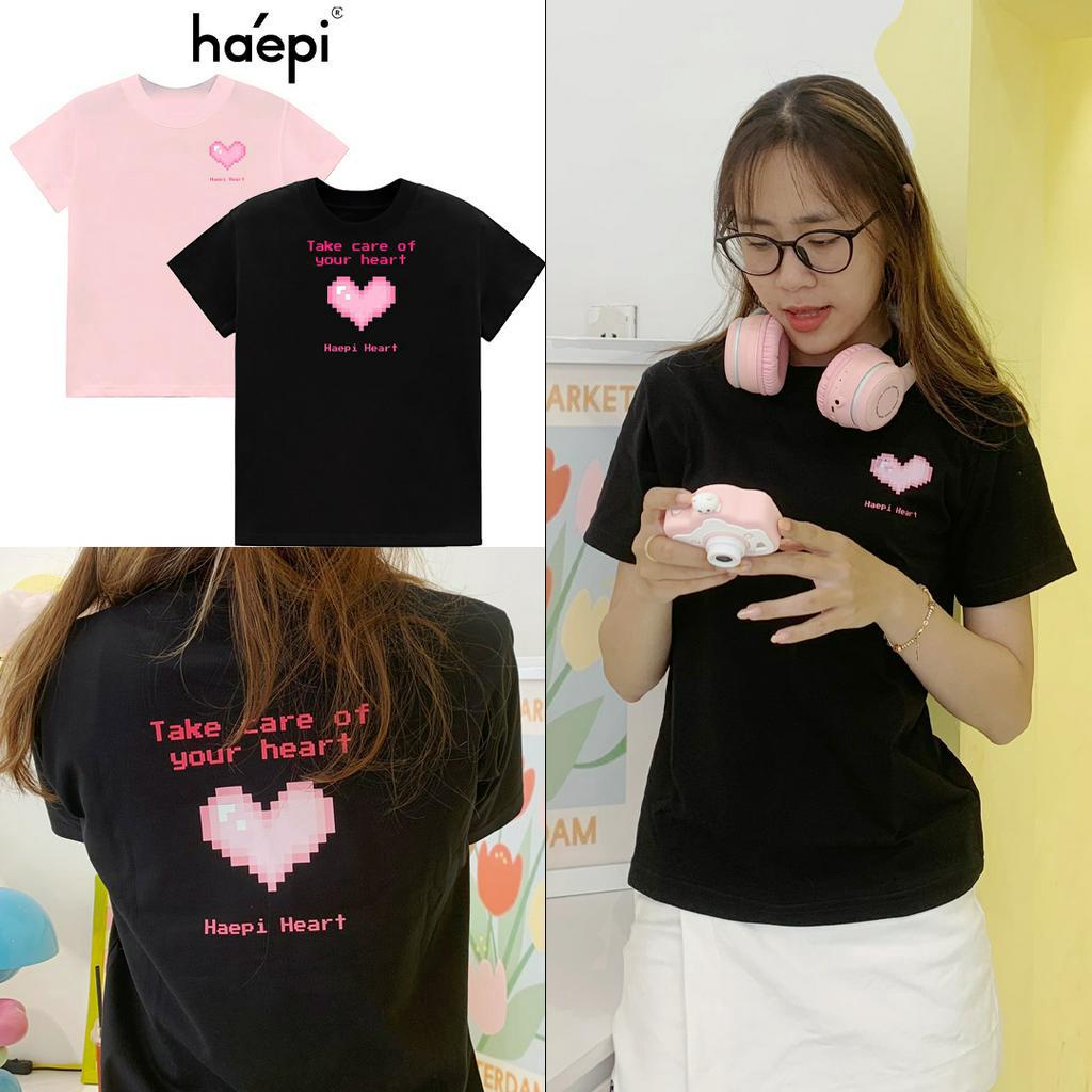 Áo thun BABYTEE "Haepi Heart" đính cườm cute, 100% Cotton Co Dãn