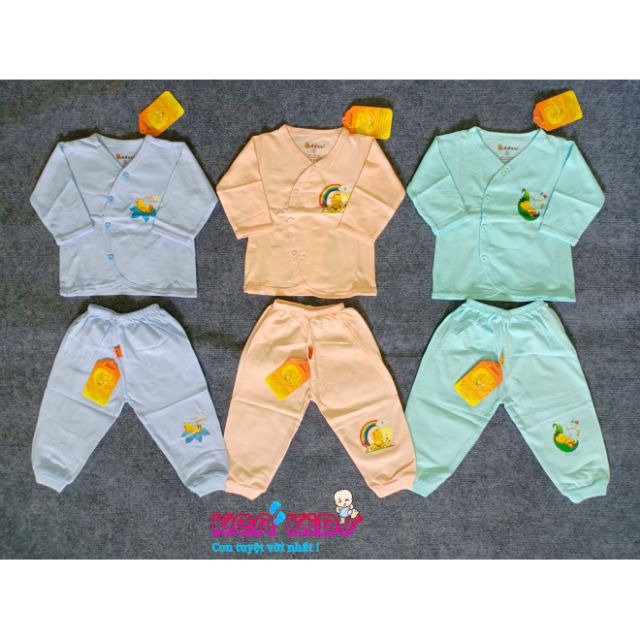 COMBO 3 Bộ dài cổ tim màu cao cấp kháng khuẩn BABIBOO (BB17, 18)