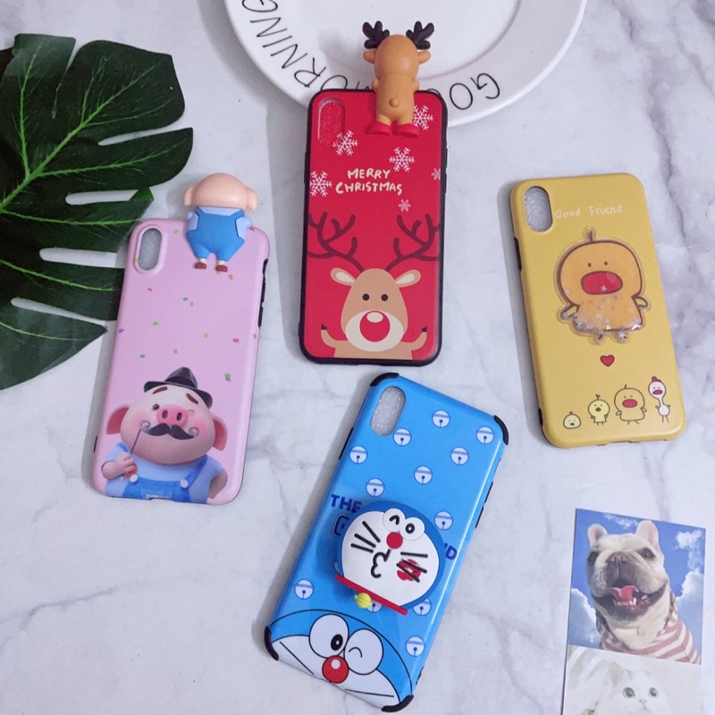 Ốp iPhone X/Xs Viền Nhựa Dẻo Hình Thú Dễ Thương