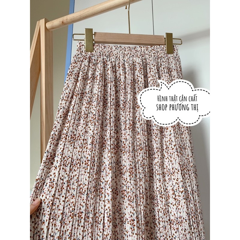 Chân váy hoa nhí xếp li hàng Quảng Châu (hàng sẵn) | BigBuy360 - bigbuy360.vn