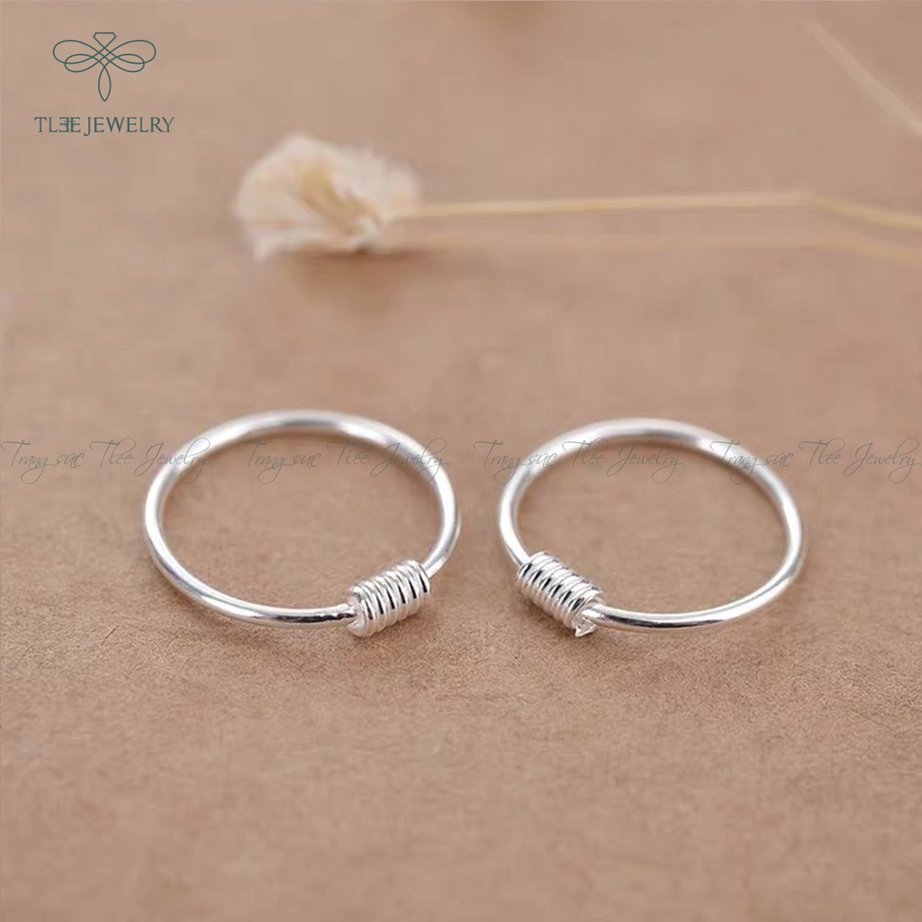 Khuyên tai bạc tròn nữ TLEE lò xo cá tính Tlee NCJ B0170