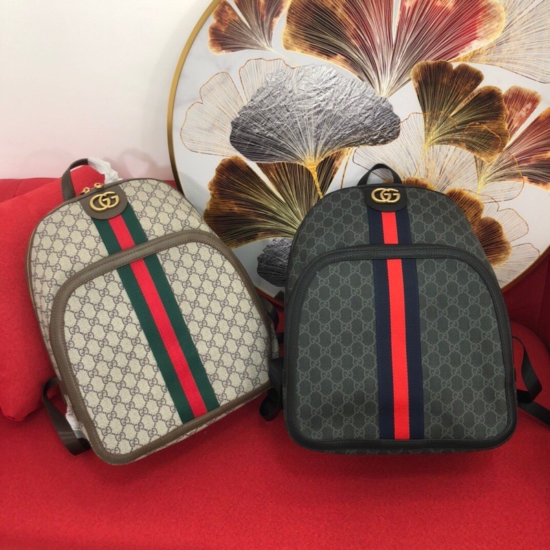 BaLo thời trang Gucci GG in hoạ tiết  kẻ dọc sành điệu cao cấp