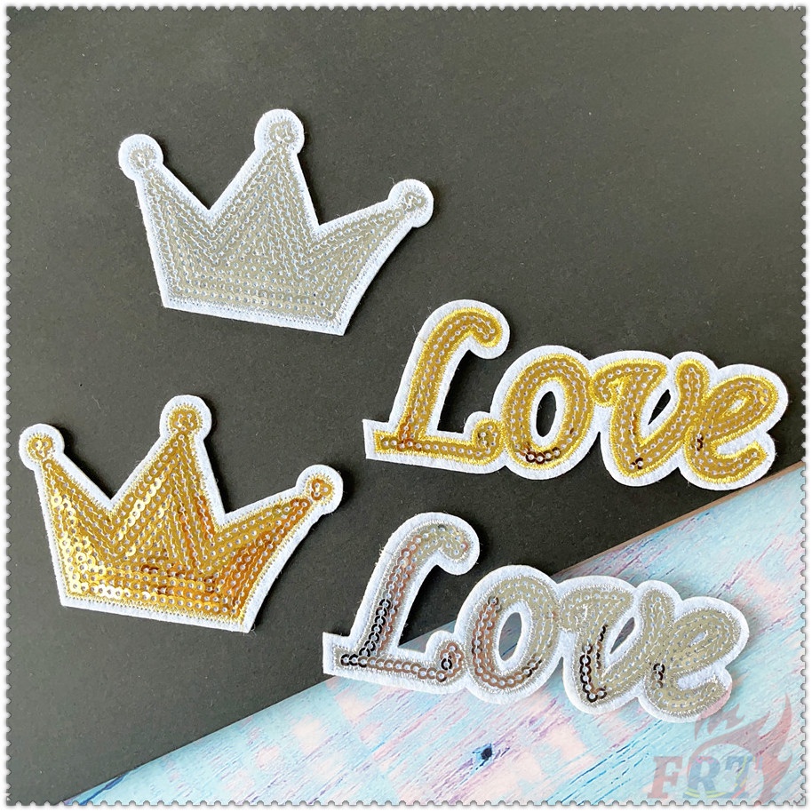 Miếng vá ủi quần áo hình trái tim vương miện