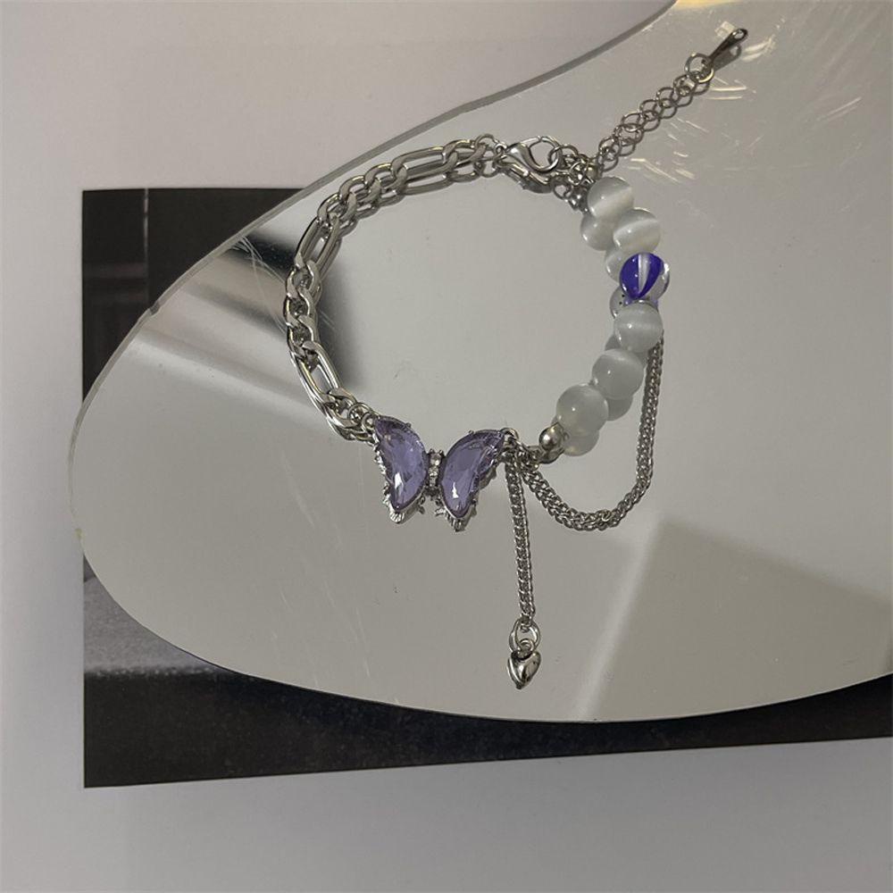 Vòng Tay Chuỗi Hạt Mặt Hình Bướm Thanh Lịch Cho Nữ