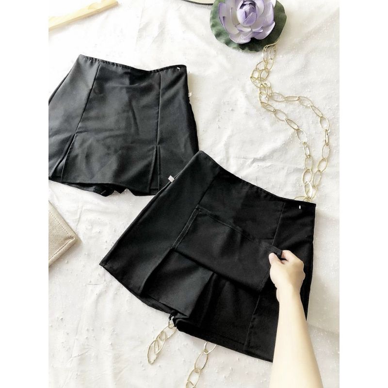 Quần giả váy xẻ đùi lưng cao tuyết mưa .