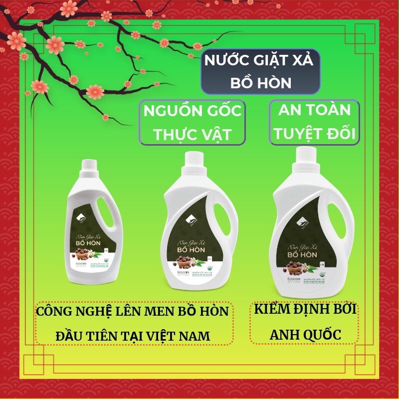 Nước giặt xả hữu cơ bồ hòn (Ecocare) - hương hoa bưởi, 4L