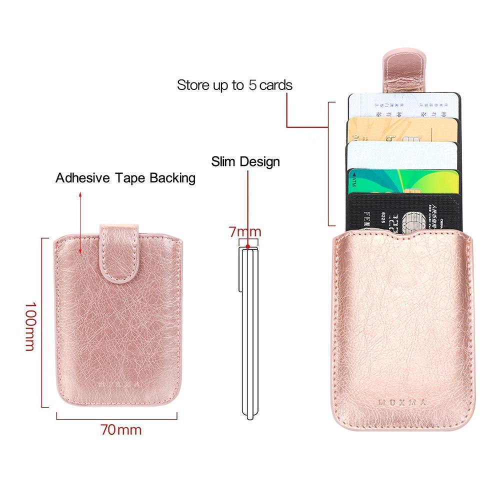 Ví Đựng Thẻ Dán Ốp Điện Thoại Tự Dính 5 Ngăn Tiện Dụng