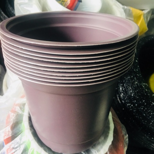 Set 50 Chậu nhựa dẻo trồng cây ươm cây màu nâu đỏ (2 size:180- 200)