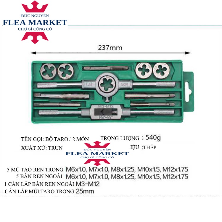 BỘ DỤNG CỤ TARO REN 12 CHI TIẾT ( BỘ )