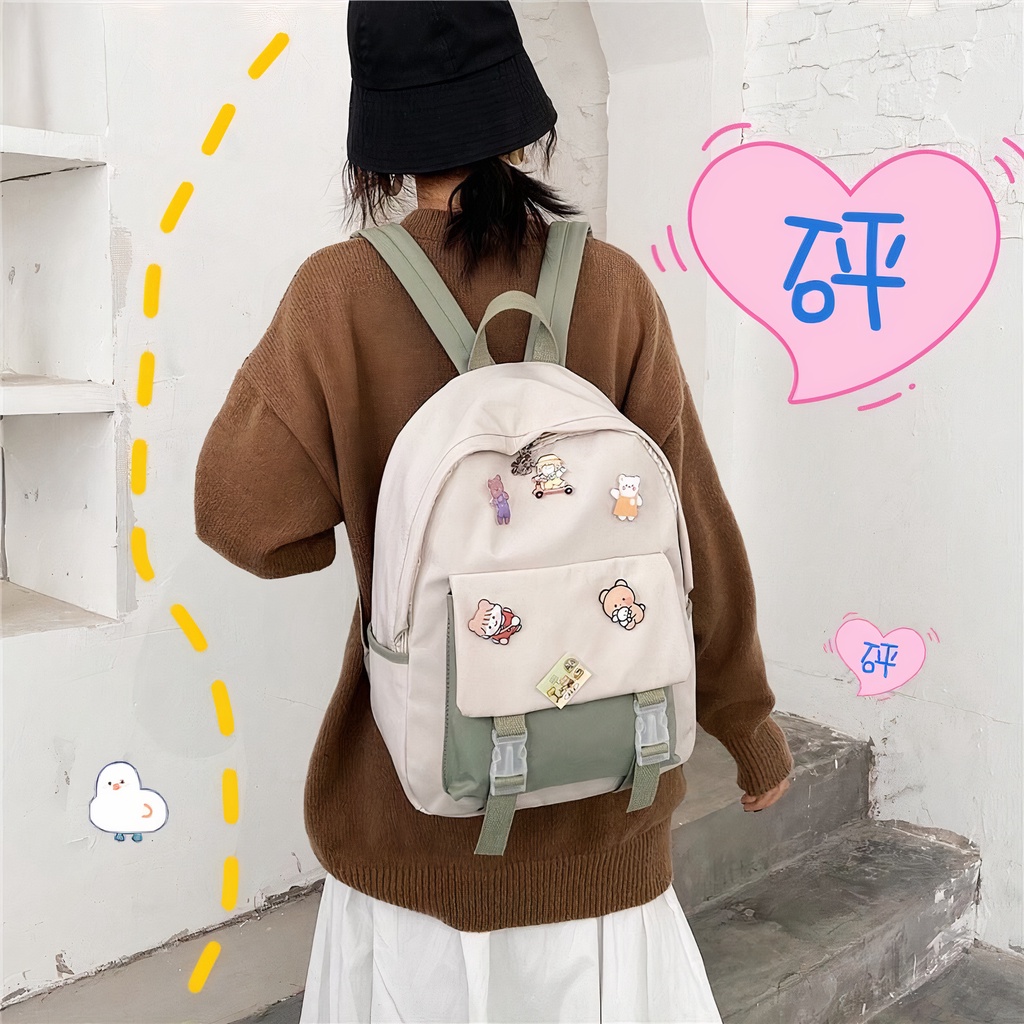 Balo nữ Ulzzang đi học phong cách Hàn Quốc cá tính dễ thương IG301