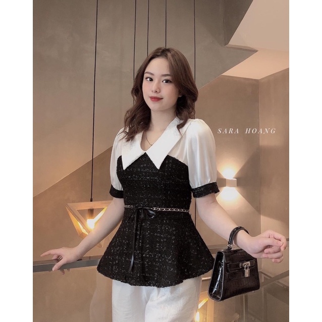 Áo dạ Tweed phối lụa | BigBuy360 - bigbuy360.vn
