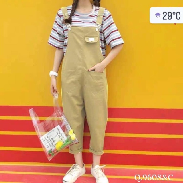 Quần yếm kaki nắp túi ngực logo (C) | BigBuy360 - bigbuy360.vn