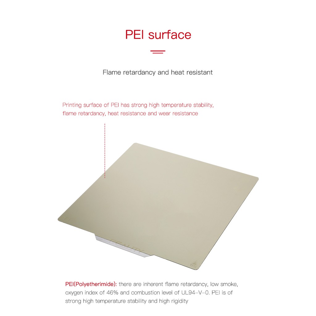 Tấm PEI Plate Glossy Surface bề mặt bóng size 235*235mm dùng cho Series Ender 3 &amp; Ender 5