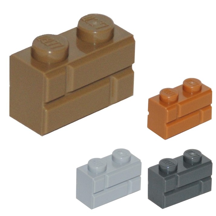 Gạch Lego 1 x 2 tường gạch xây nhà / Lego Part 98283: Brick, Modified 1 x 2 with Masonry Profile