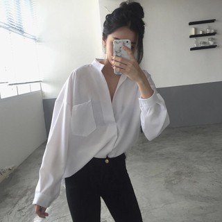 sơ mi ulzzang áo sơ mi nữ đẹp sơ mi trắng đen áo kiểu dáng hàn quốc rộng