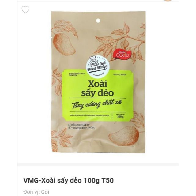 Xoài sấy dẻo Vinmart Good 100g