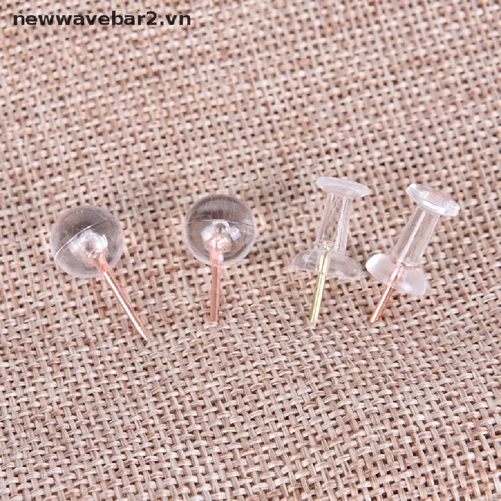 Bộ 100 Ghim Trong Suốt Nhiều Màu Trang Trí Móng Tay
