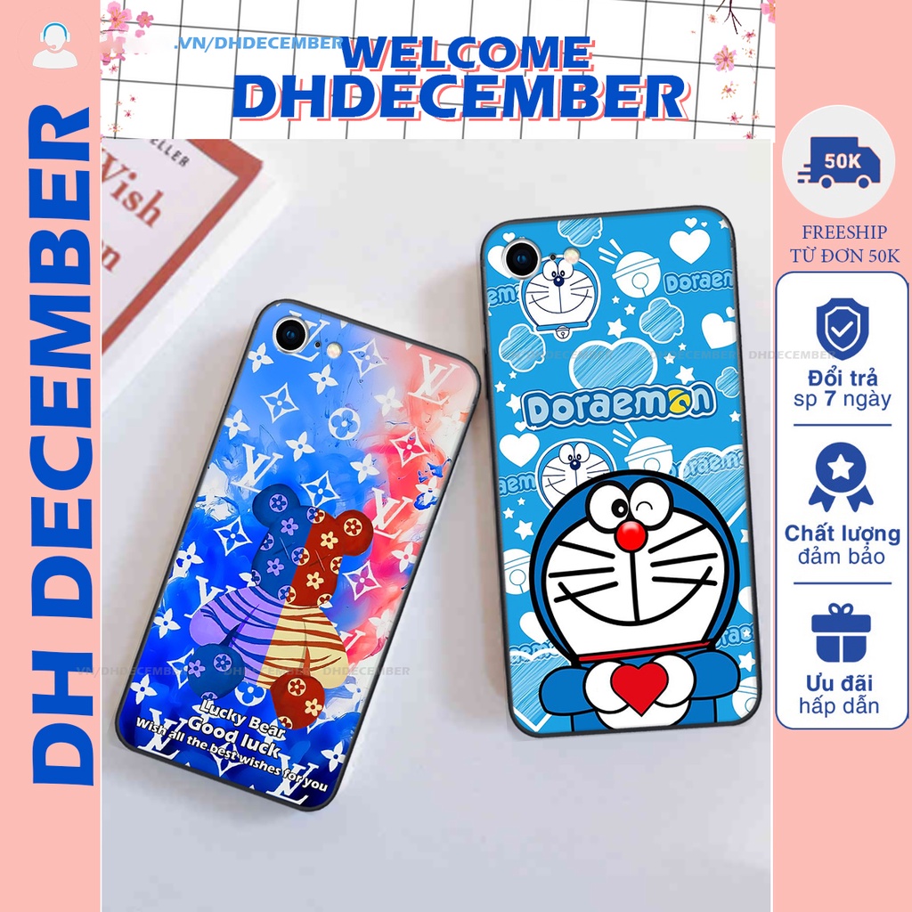 Ốp lưng iphone 7 / 8 / SE 2020 in hình gấu K@ws, gấu nâu, dor@emon RẺ- ĐẸP- BỀN