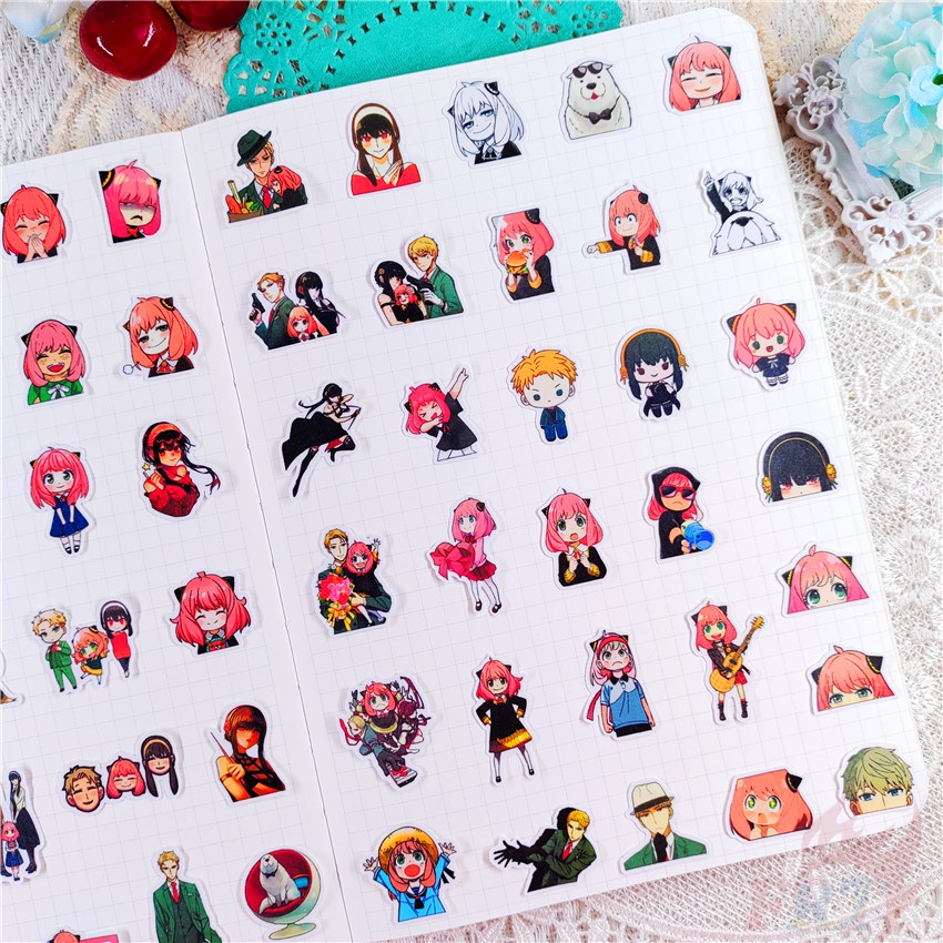 ★★★ Sticker Dán Trang Trí Nhật Ký Mini SPY×FAMILY Q-1 Anya ★★★ Bộ 60 Sticker Dán Trang Trí Album Thời Trang