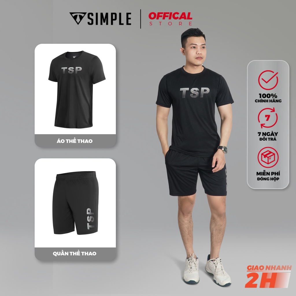 Bộ Thể Thao Nam TSIMPLE quần áo tập gym vải thun lạnh thoáng mát co giãn năng động thời trang MSSBHP2