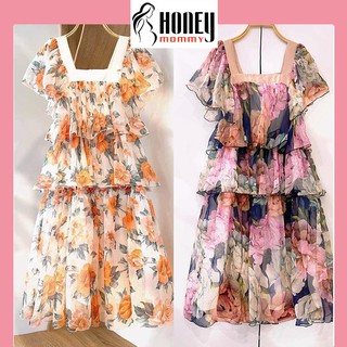 Đầm Bầu Váy Bầu Hoa Thiết Kế Sang Chảnh Đi Tiệc Đi Chơi Vải Voan HD2848 Honey Mommy