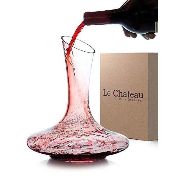 [Giá xưởng] Bình thở chiết rượu vang thủy tinh Decanter miệng vát thổi thủ công dày dặn 2200ml