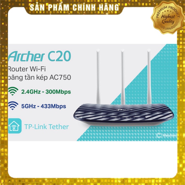 Bộ Phát Wifi Băng Tần Kép AC1200 TP-Link Archer C50 - Hàng Chính Hãng