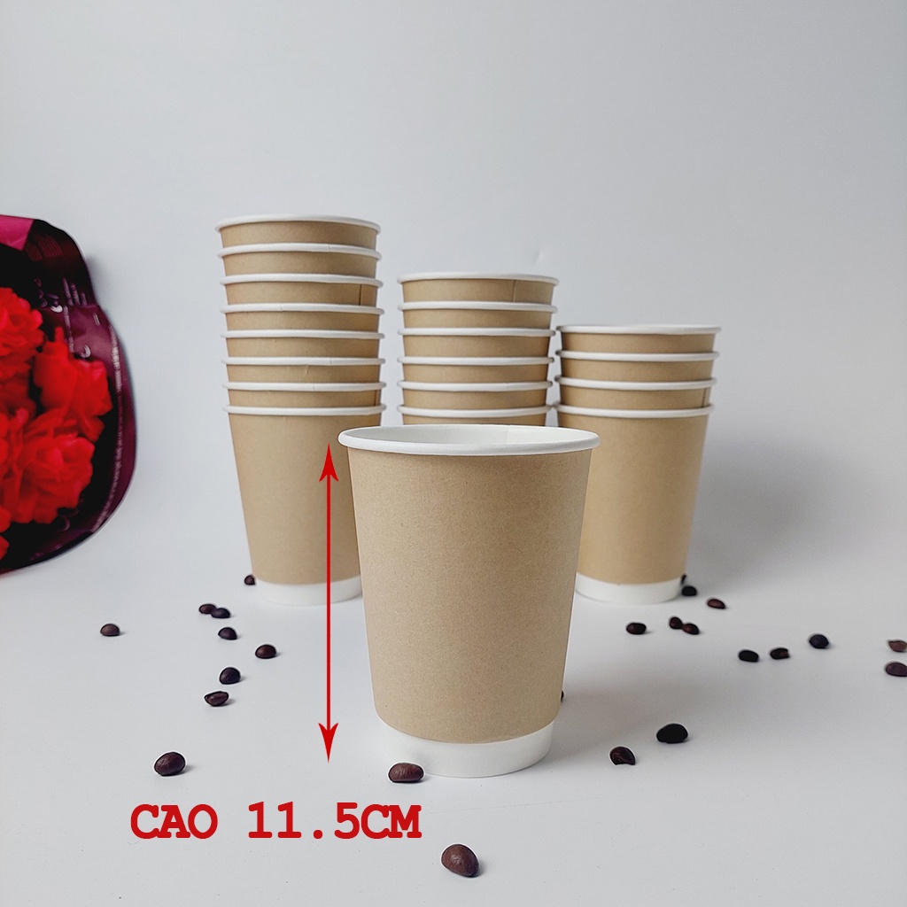 Set 50 chiếc cốc giấy 2 lớp 360ml size 12oz siêu đẹp NHẬP KHẨU HÀN QUỐC