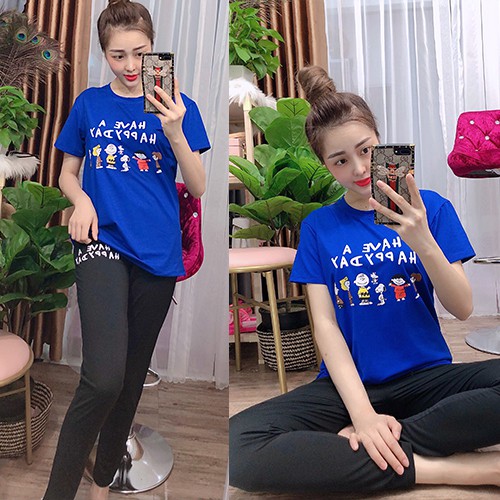 Đồ bô mặc nhà đồ thu đông đẹp tay ngắn quần dài, thun cotton co giãn tốt, đồ mặc nhà thoải mái A001