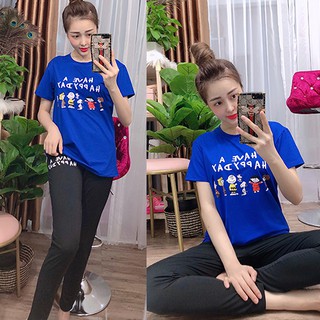 Đồ bô mặc nhà đồ thu đông đẹp tay ngắn quần dài, thun cotton co giãn tốt, đồ mặc nhà thoải mái A001