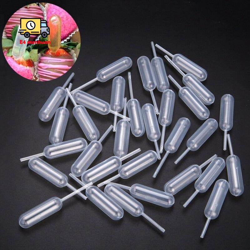 Bộ 100 ống bơm kem 4ml bằng nhựa ống bơm kem nhỏ giọt sử dụng 1 lần trang trí bánh cupcake